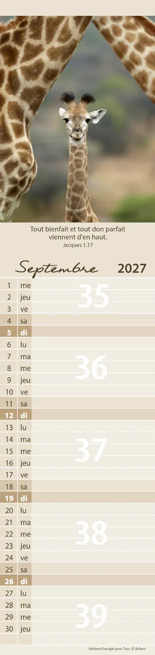 Calendrier - Pour Vous - Animaux