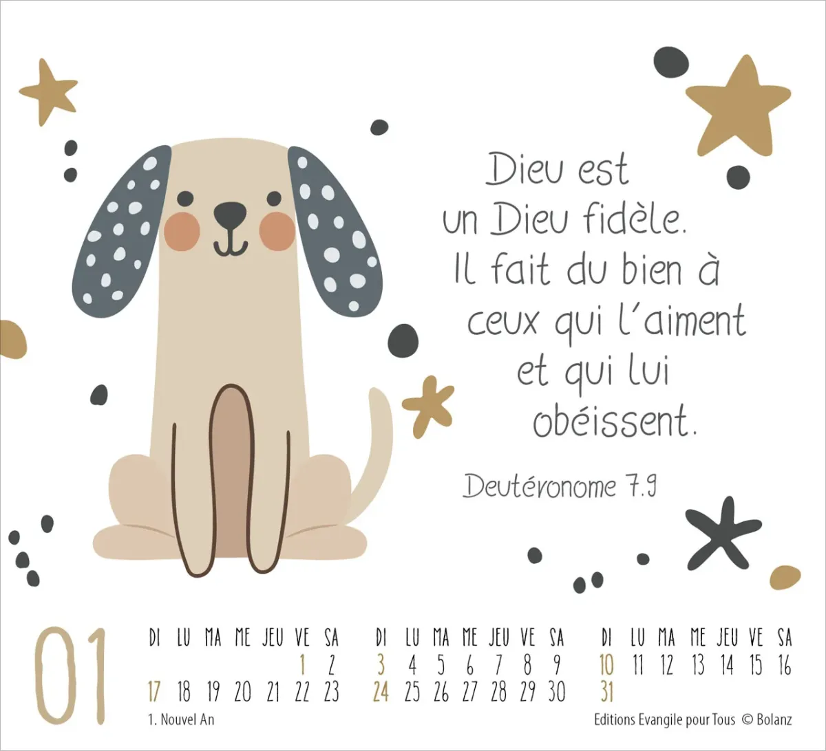 Calendrier - mini petits amis