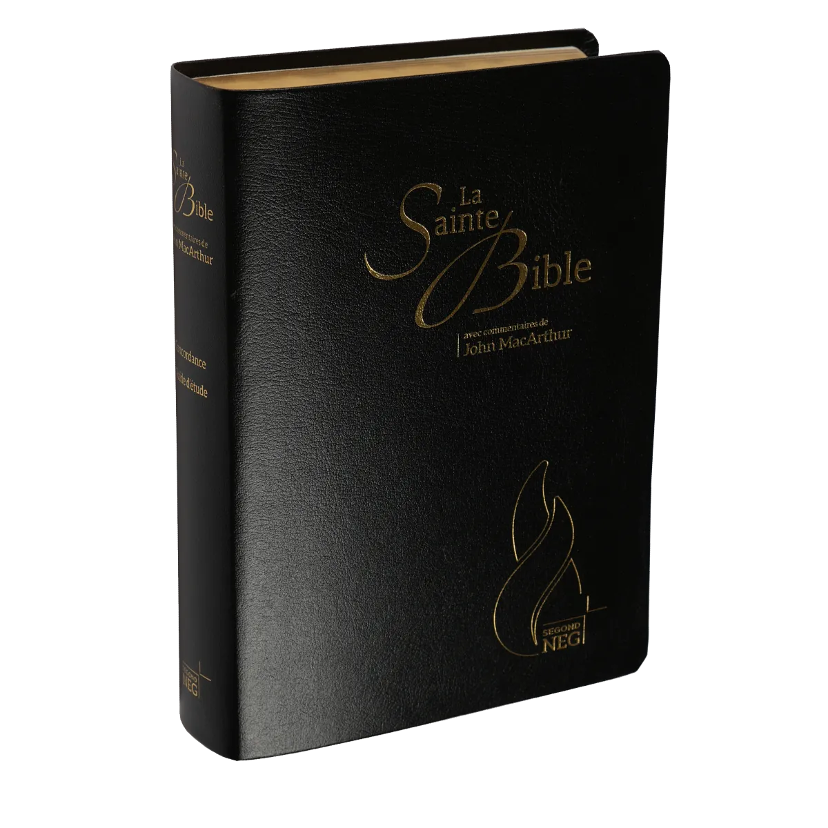 Bible NEG MacArthur souple noir or