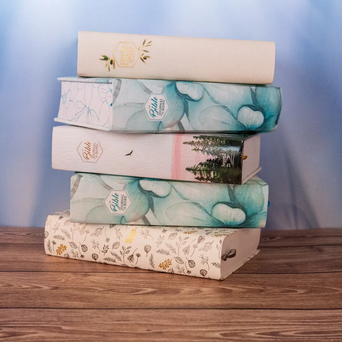 Bible SG21 Journal de bord souple textile bleige