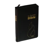 Bible NEG souple noir or onglets zip