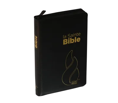 Bible NEG souple noir or onglets zip