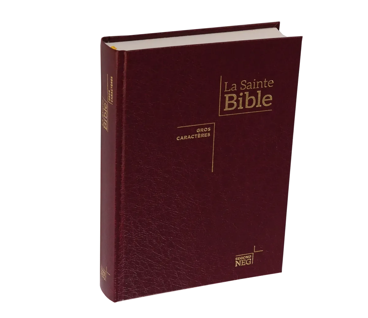 Bible NEG gros caractères rigide grenat
