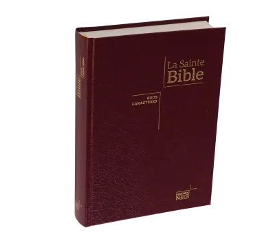Bible NEG gros caractères rigide grenat