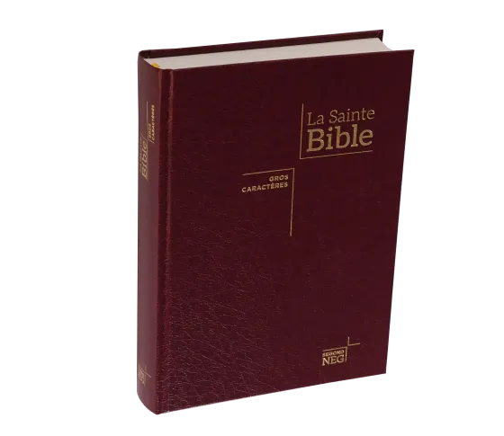 Bible NEG gros caractères rigide grenat
