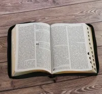 Bible NEG gros caractères souple noir or onglets