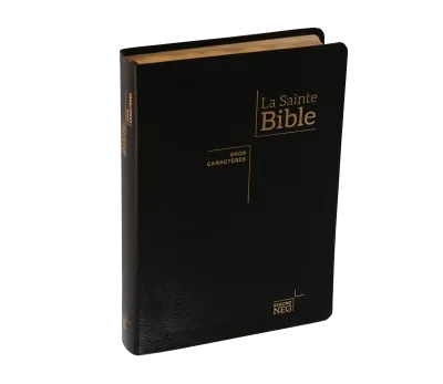 Bible NEG gros caractères souple noir or onglets