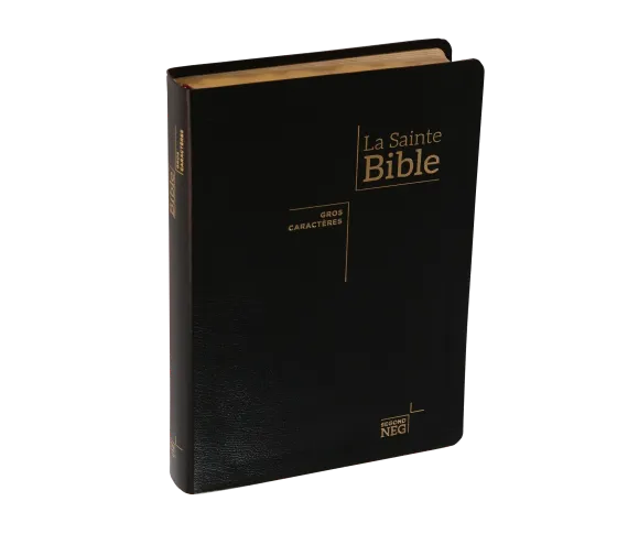 Bible NEG gros caractères souple noir or onglets