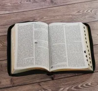 Bible NEG gros caractères souple noir or onglets zip
