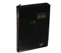 Bible NEG gros caractères souple noir or onglets zip
