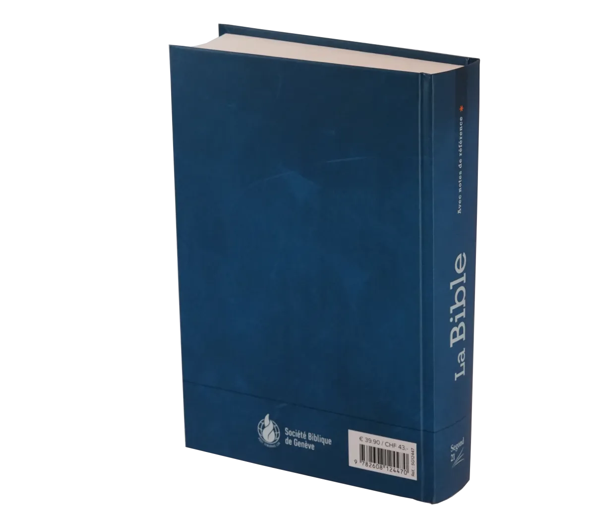 Bible SG21 rigide bleue avec notes de référence