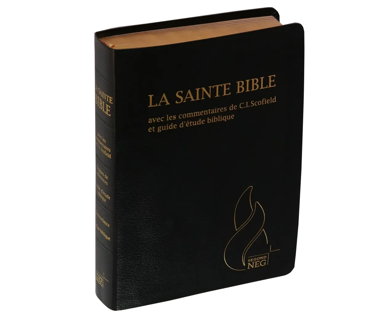 Bible NEG Scofield noir or onglets