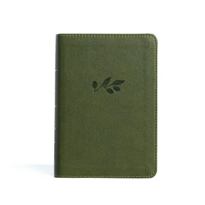 KJV compact LP reference Bible olive leathertouch