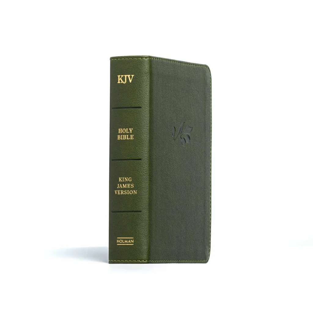 KJV compact LP reference Bible olive leathertouch