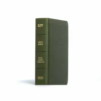 KJV compact LP reference Bible olive leathertouch