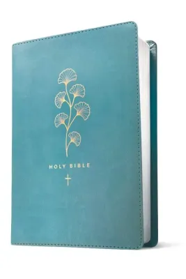 NLT premium gift Bible teal cross leatherlike