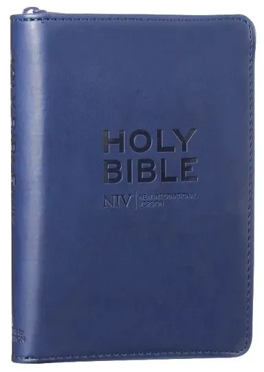 NIV pocket Bible blue zip