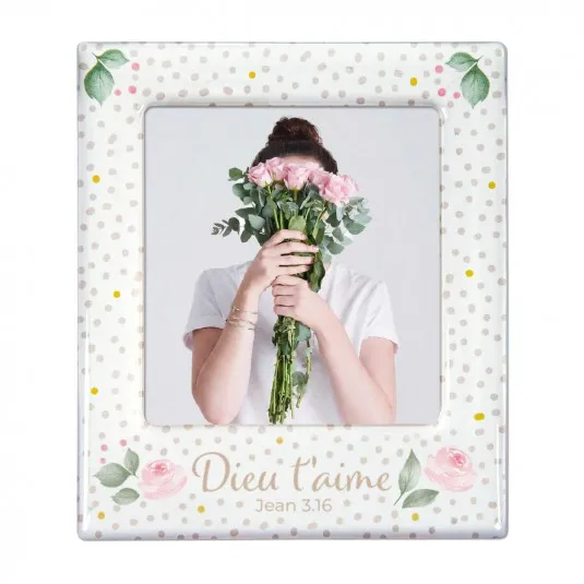 Cadre photo magnétique Dieu t'aime - Jean 3:16