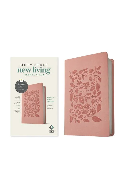 NLT Holy Bible Premium value thinline dusty pink vines