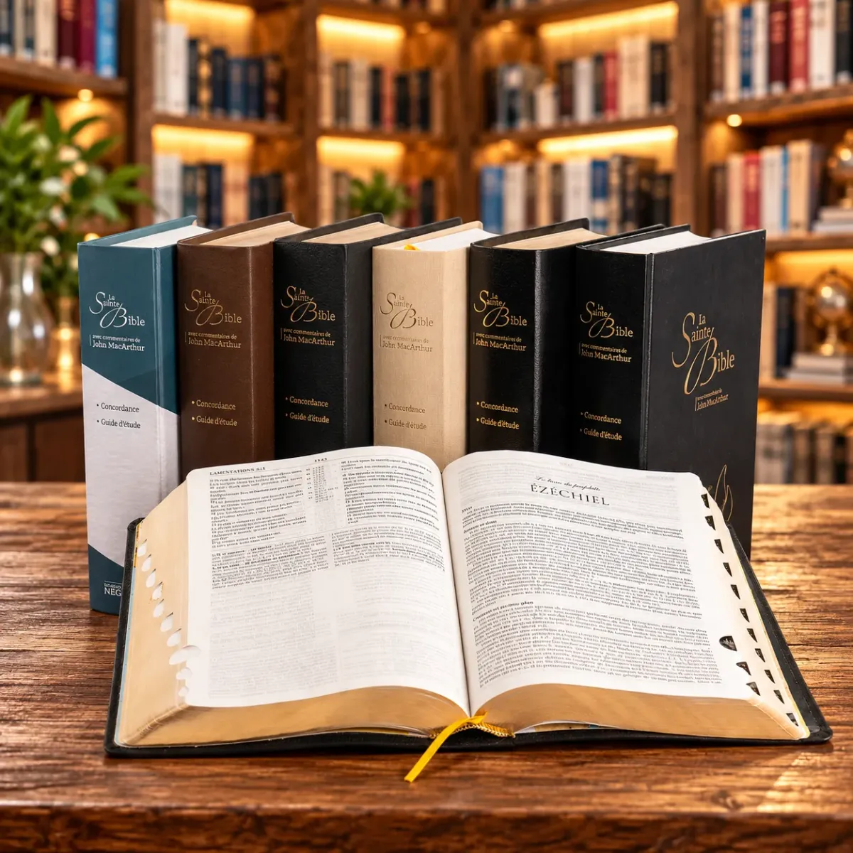 Bible NEG MacArthur souple noir or