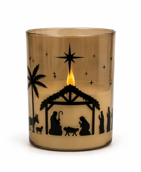 Bougie LED en verre - Nativité