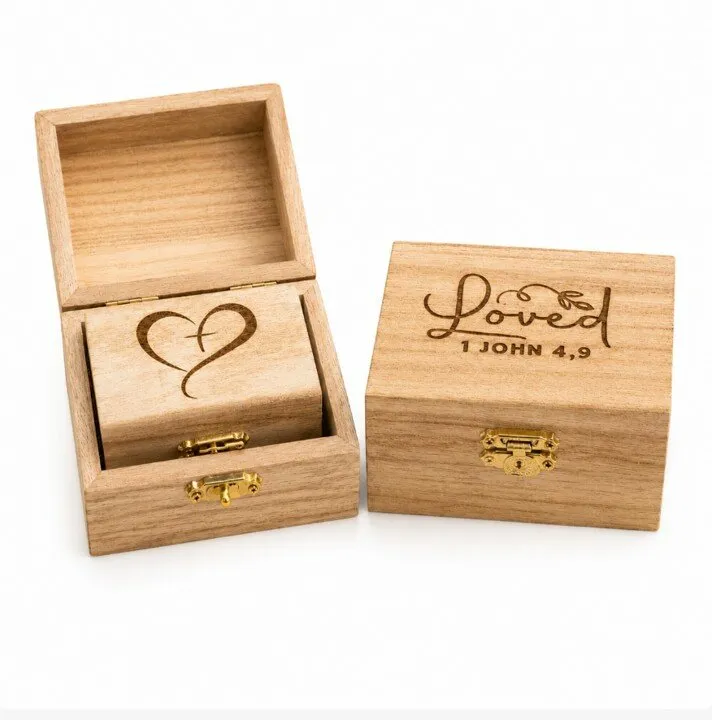 Boites set - Loved, 1 John 4:9 + coeur