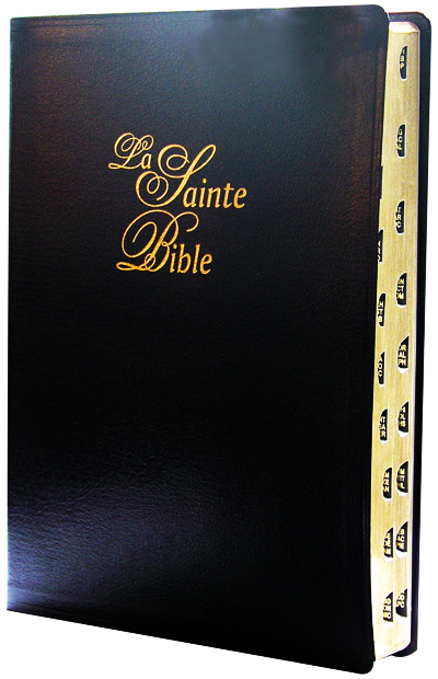 Bible Segond 1910 gros caractères cuir noir or onglets