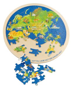Puzzle le monde en bois - 57 pcs
