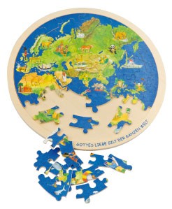 Puzzle le monde en bois - 57 pièces