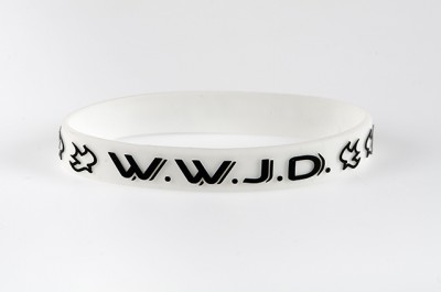 Bracelet silicone blanc WWJD