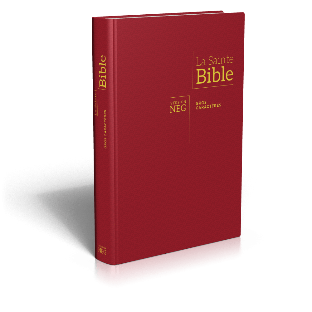 Bible NEG gros caractères rigide grenat