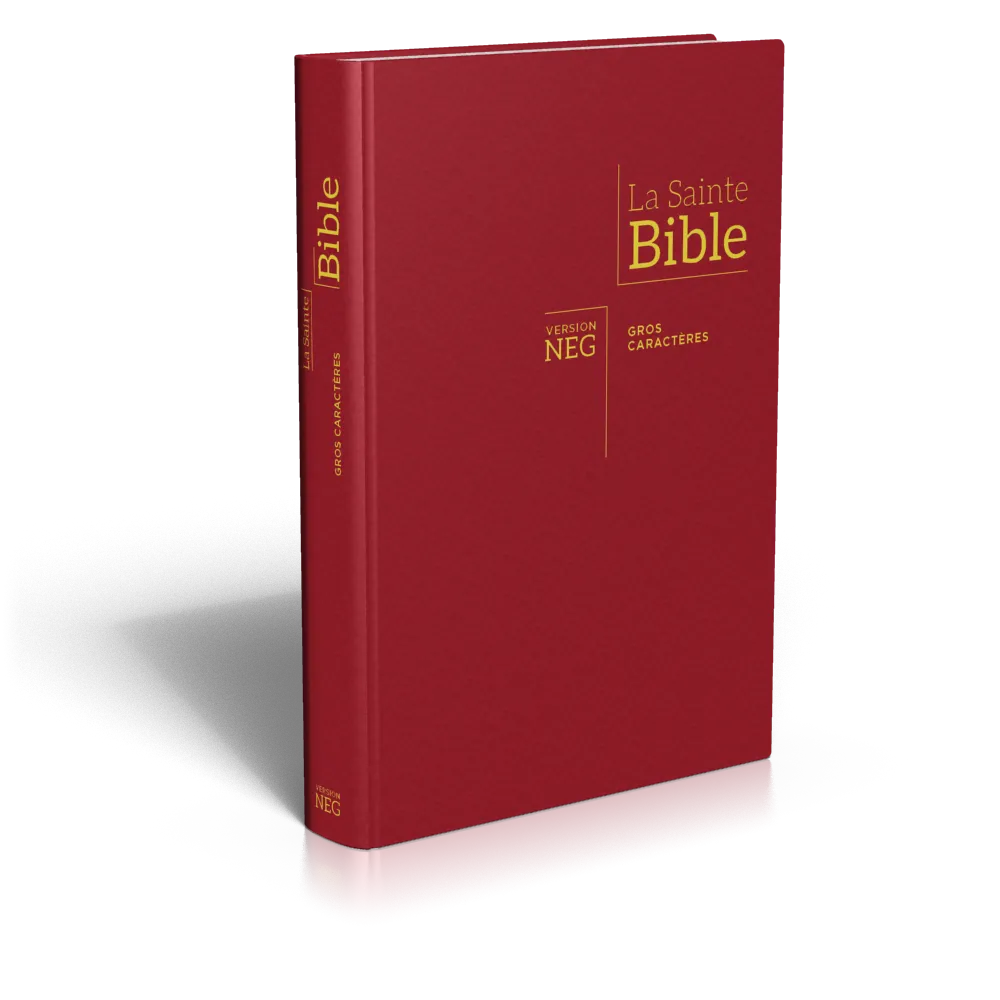 Bible NEG gros caractères rigide grenat