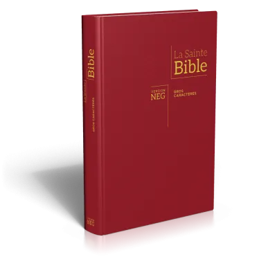Bible NEG gros caractères rigide grenat