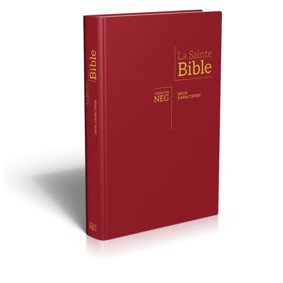 Bible NEG gros caractères rigide grenat