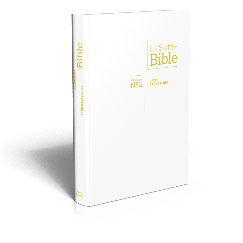 Bible NEG gros caractères souple blanc or
