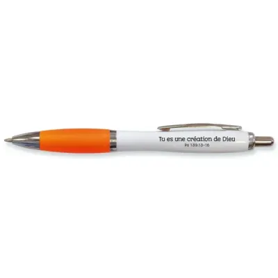Stylo ROM orange Tu es une création de Dieu - Ps. 139:13-16
