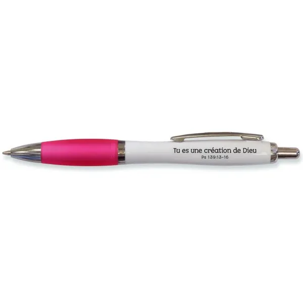 Stylo ROM rose Tu es une création de Dieu - Ps. 139:13-16