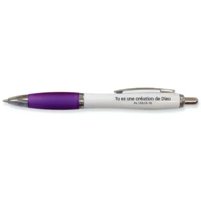 Stylo ROM lilas Tu es une création de Dieu - Ps. 139:13-16