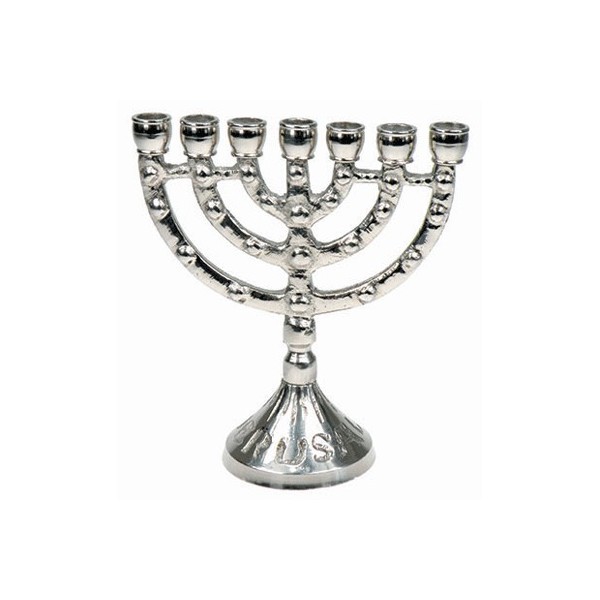 PETITE MENORAH COULEUR ARGENT 11cm  74563