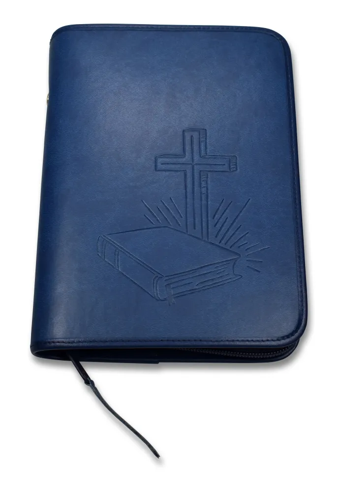 Housse S similicuir Croix/Bible bleu