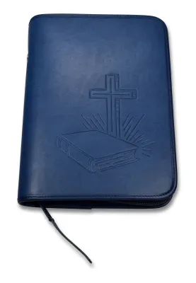 Housse S similicuir Croix/Bible bleu