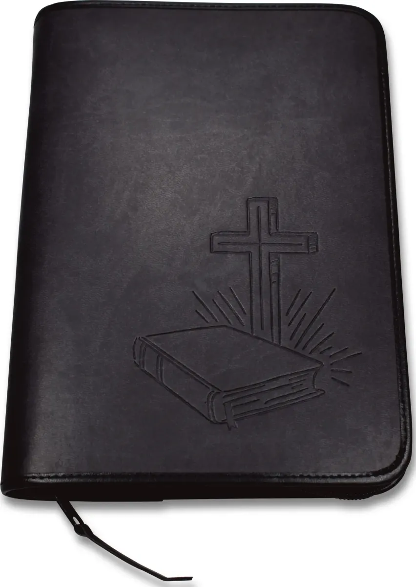 Housse M similicuir Croix/Bible noir