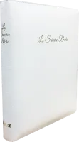 Bible Segond 1910 gros caractères cuir blanc mariage onglets zip or