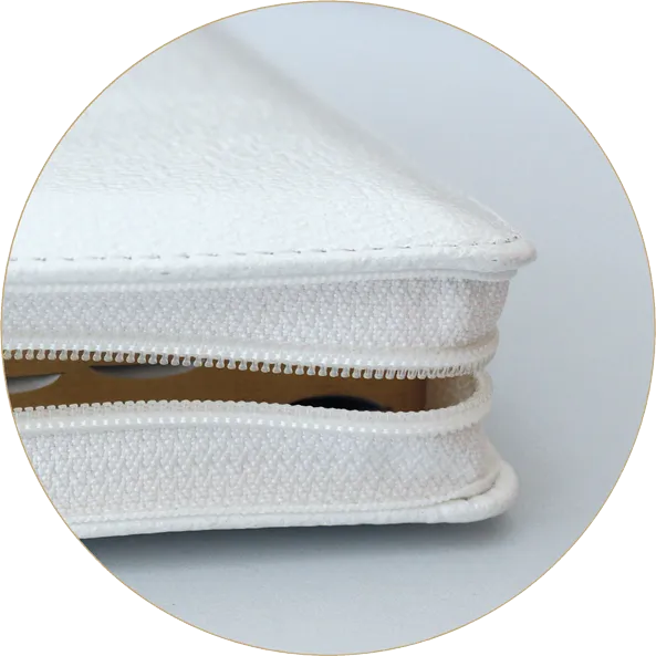 Bible Segond 1910 gros caractères cuir blanc mariage onglets zip or