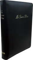 Bible Segond 1910 gros caractères cuir noir mariage zip or onglets