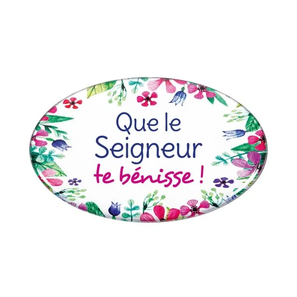 Magnet - avec motifs floraux - Que le Seigneur te bénisse