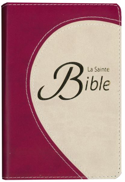 Bible Segond 1910 souple duo framboise/beige or