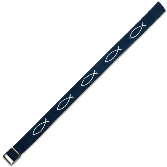 Bracelet tissé ICHTUS - Bleu
