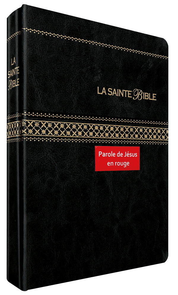 Bible Segond 1910 famille souple noir or onglets - Paroles de Jésus en rouge