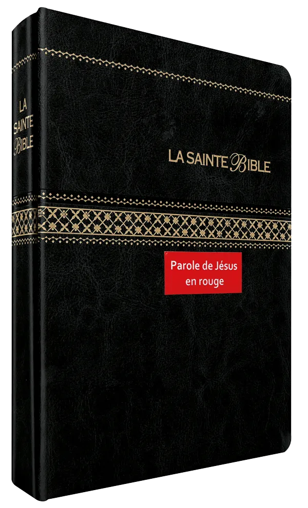 Bible Segond 1910 famille souple noir or onglets - Paroles de Jésus en rouge